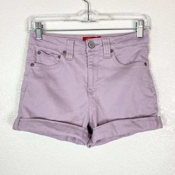 Dickies Lavender Purple High Rise Cuffed Denim Shorts - Picture 1 of 4